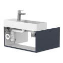 Тумба підвісна MINIMA синя з умивальником TONI 650