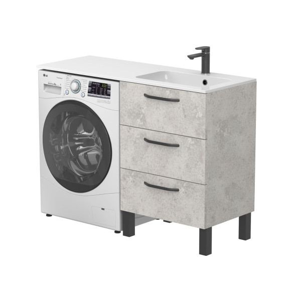 Тумба підлогова TESSA Камінь сірий з умивальником DELLA 1200 R