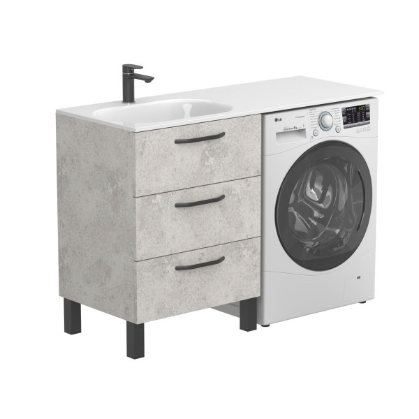 Тумба підлогова TESSA Камінь сірий з умивальником LAKE 1250 L