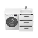 Тумба підлогова TESSA МДФ фарбований Білий 0300n, soft-touch з умивальником LAKE 1250 R