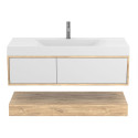 Тумба підвісна DUO Дуб Канзас з умивальником FLY 1200