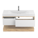 Тумба підвісна DUO Дуб Канзас з умивальником FLY 1200