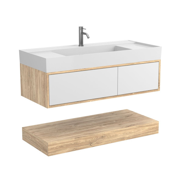 Тумба підвісна DUO Дуб Канзас з умивальником SOUL 1200