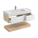 Тумба підвісна DUO Дуб Канзас з умивальником SOUL 1200