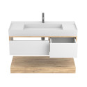Тумба підвісна DUO Дуб Канзас з умивальником SOUL 1200