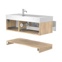 Тумба підвісна DUO Дуб Канзас з умивальником SOUL 1200