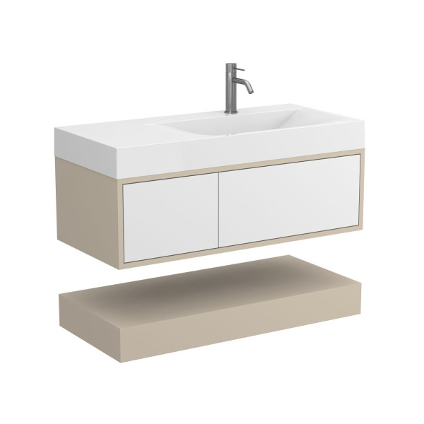 Тумба підвісна DUO Кашемір з умивальником VIOLA 1000 R