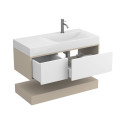 Тумба підвісна DUO Кашемір з умивальником VIOLA 1000 R