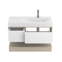 Тумба підвісна DUO Кашемір з умивальником VIOLA 1000 R