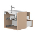 Тумба підвісна NATURA капучіно, з умивальником DELLA 600