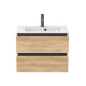 Тумба підвісна NATURA Дуб Небраска з умивальником DELLA 700