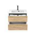 Тумба підвісна NATURA Дуб Небраска з умивальником DELLA 700
