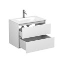 Тумба підвісна NATURA біла матова з умивальником JESSEL 700