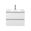 Тумба підвісна NATURA біла матова з умивальником JESSEL 700