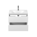 Тумба підвісна NATURA біла матова з умивальником JESSEL 700