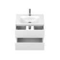 Тумба підвісна NATURA біла матова з умивальником JESSEL 700
