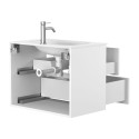 Тумба підвісна NATURA біла матова з умивальником JESSEL 700