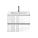 Тумба підвісна NATURA біла глянцева з умивальником JESSEL 700