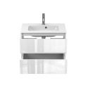 Тумба підвісна NATURA біла глянцева з умивальником JESSEL 700