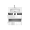 Тумба підвісна NATURA біла глянцева з умивальником JESSEL 700