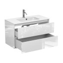 Тумба підвісна NATURA біла глянцева з умивальником DELLA 900