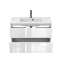 Тумба підвісна NATURA біла глянцева з умивальником DELLA 900