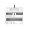 Тумба підвісна NATURA біла глянцева з умивальником DELLA 900