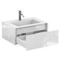 Тумба підвісна UNO біла глянцева з умивальником ERICA 700