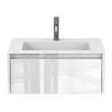 Тумба підвісна UNO біла глянцева з умивальником ERICA 700