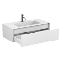 Тумба підвісна UNO біла матова з умивальником ERICA 1000
