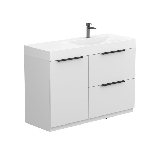 Тумба підлогова ALBA Біла з умивальником VIOLA 1200 R