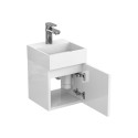 Тумба підвісна AURA біла глянцева з умивальником TONI 300