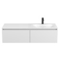 Тумба підвісна BASE МДФ фарбований Білий 0300n, soft-touch з умивальником JESSEL 1200 R