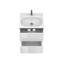 Тумба підлогова BORNEO МДФ фарбований Білий 0300n, глянцева з умивальником LAKE 600