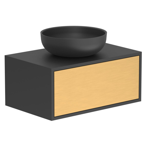 Тумба підвісна CLOUD 700 Пікасо золото з умивальником MOON