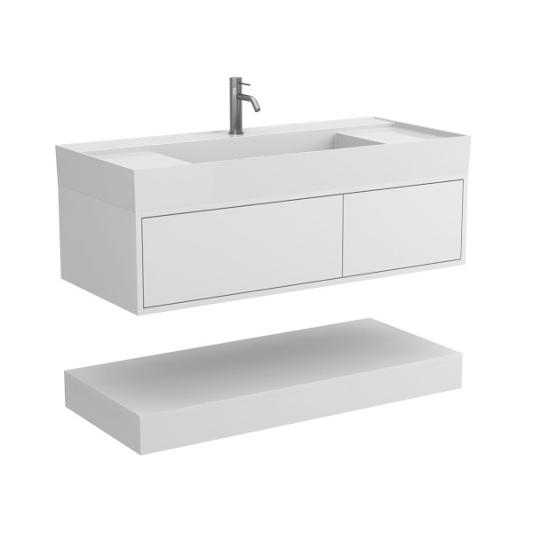 Тумба підвісна DUO Біла з умивальником SOUL 1200