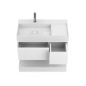 Тумба підвісна DUO ДСП ламінований Білий 48501, матова з умивальником SOUL 900