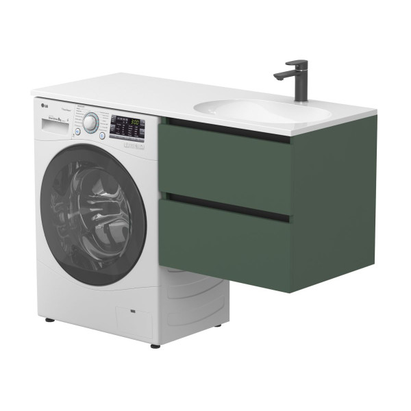 Тумба підвісна LUMO Ліс зелений з умивальником LAKE 1250 R