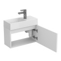 Тумба підвісна MINIMA біла матова з умивальником COPPER 500