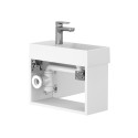 Тумба підвісна MINIMA біла матова з умивальником COPPER 500
