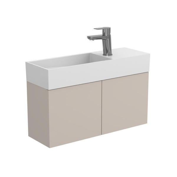 Тумба підвісна MINIMA сіра з умивальником TONI 650