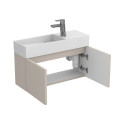 Тумба підвісна MINIMA сіра з умивальником TONI 650