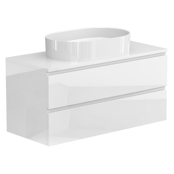 Тумба підвісна MONO 1000 Біла глянцева з умивальником KIRA