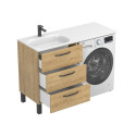 Тумба підлогова TESSA Дуб Гамільтон з умивальником LAKE 1250 L