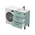 Тумба підлогова TESSA Зелена з умивальником DELLA 1200 R