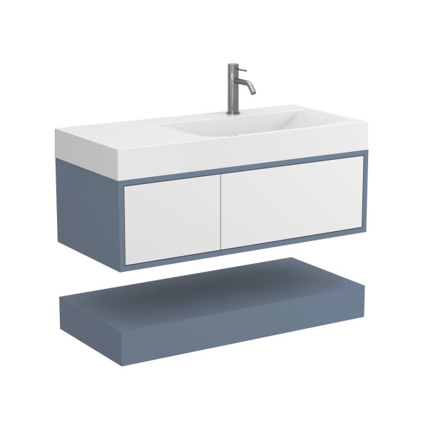 Тумба підвісна DUO Сірий з умивальником VIOLA 1000 R