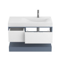 Тумба підвісна DUO Сірий з умивальником VIOLA 1000 R