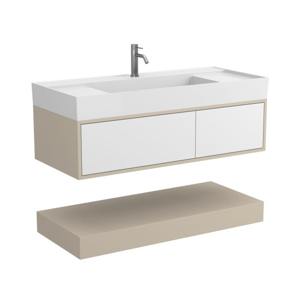 Тумба підвісна DUO Кашемір з умивальником SOUL 1200