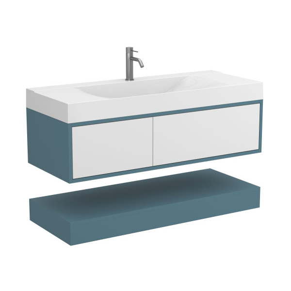 Тумба підвісна DUO Камінь зелений з умивальником FLY 1200