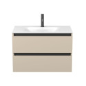 Тумба підвісна NATURA кашемір, МДФ, з умивальником JESSEL 800